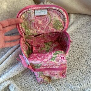 Vera Bradley Pink and Green Floral Travel Makeup Bag